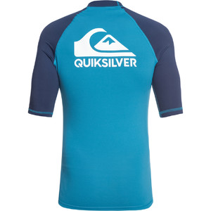 2019 Quiksilver On Tour Short Sleeve Rash Vest Ocean Blue EQYWR03139